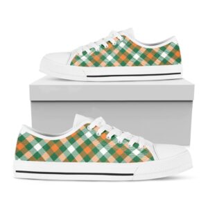 St Patrick s Day Shoes St. Patrick s Day Plaid Pattern Print White Low Top Shoes St Patrick s Day Sneakers 1 r2hvmq.jpg