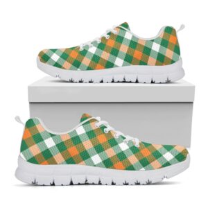 St Patrick s Day Shoes St. Patrick s Day Plaid Pattern Print White Running Shoes St Patrick s Day Sneakers 1 l0f8mz.jpg