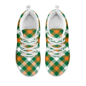 St Patrick s Day Shoes St. Patrick s Day Plaid Pattern Print White Running Shoes St Patrick s Day Sneakers 2 wiedvm.jpg