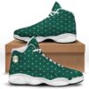 St Patrick’s Day Shoes, St. Patrick’s Day Polka Dot Irish Print White Basketball Shoes, St Patrick’s Day Sneakers