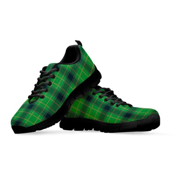 St Patrick’s Day Shoes, St. Patrick’s Day Scottish Plaid Print Black Running Shoes, St Patrick’s Day Sneakers
