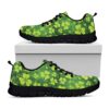 St Patrick’s Day Shoes, St. Patrick’s Day Shamrock Pattern Print Black Running Shoes, St Patrick’s Day Sneakers