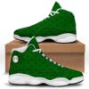 St Patrick’s Day Shoes, St. Patrick’s Day Shamrock Print Pattern White Basketball Shoes, St Patrick’s Day Sneakers