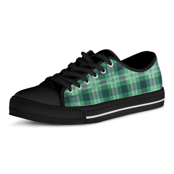 St Patrick’s Day Shoes, St. Patrick’s Day Tartan Print Black Low Top Shoes, St Patrick’s Day Sneakers
