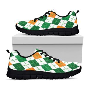 St Patrick s Day Shoes St Patrick s Day Argyle Pattern Print Black Running Shoes St Patrick s Day Sneakers 1 xadxqn.jpg