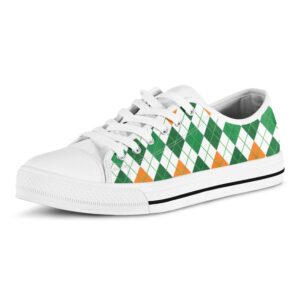 St Patrick s Day Shoes St Patrick s Day Argyle Pattern Print White Low Top Shoes St Patrick s Day Sneakers 2 lrswxq.jpg