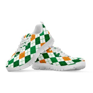 St Patrick s Day Shoes St Patrick s Day Argyle Pattern Print White Running Shoes St Patrick s Day Sneakers 3 jqkxr1.jpg