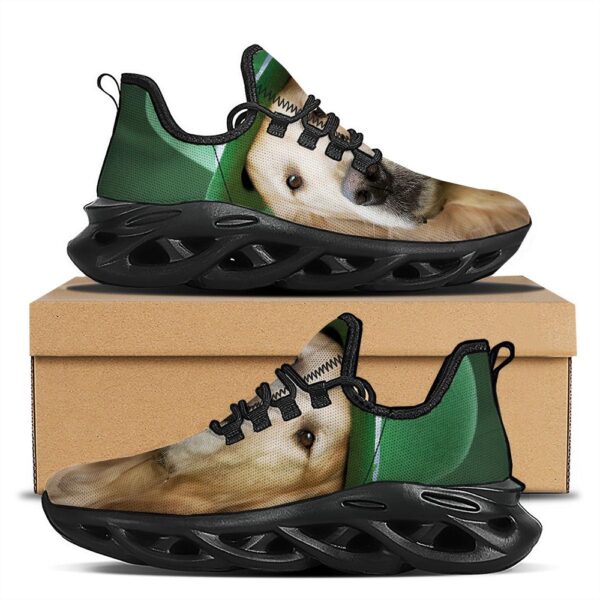 St Patrick’s Running Shoes, Golden Retriever Patrick’s Day Print Black Running Shoes, St Patrick’s Day Shoes