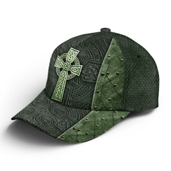 St Patricks Day Baseball Cap, Celtic Cross Metal Pattern Green Irish Baseball Cap Sports Adjustable Hat St. Patrick’s Day Gift