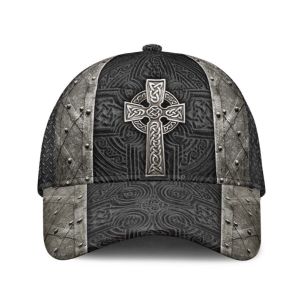 St Patricks Day Baseball Cap, Celtic Cross Metal Pattern Irish Baseball Cap Sports Adjustable Hat St. Patrick’s Day Gift
