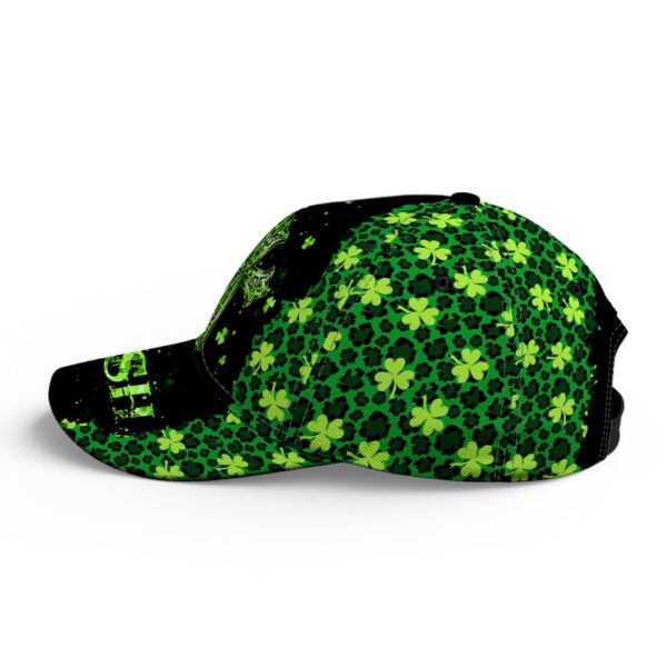 St Patricks Day Baseball Cap, Cross And Clover Leopard Skin Pattern Irish Baseball Cap Sports Adjustable Hat St. Patrick’s Day Gift