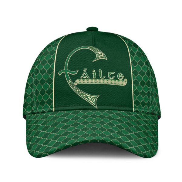 St Patricks Day Baseball Cap, Failte Seamless Pattern Green Irish Baseball Cap Sports Adjustable Hat St. Patrick’s Day Gift
