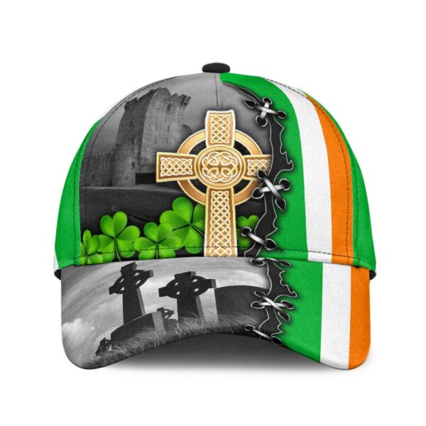 St Patricks Day Baseball Cap, Ireland Flag Celtic Cross Shamrock Baseball Cap Classic Hat, Unisex Sports Adjustable Cap, Irish Gift For St. Patrick’s Day
