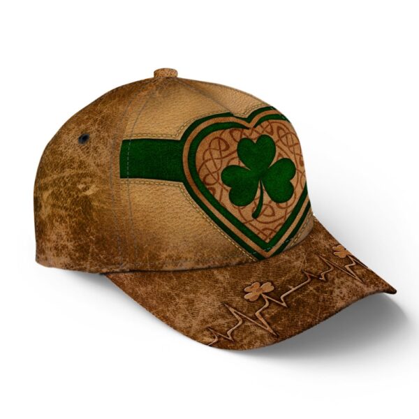 St Patricks Day Baseball Cap, Shamrock Heart Leather Classic Irish Baseball Cap Sports Adjustable Hat St. Patrick’s Day Gift