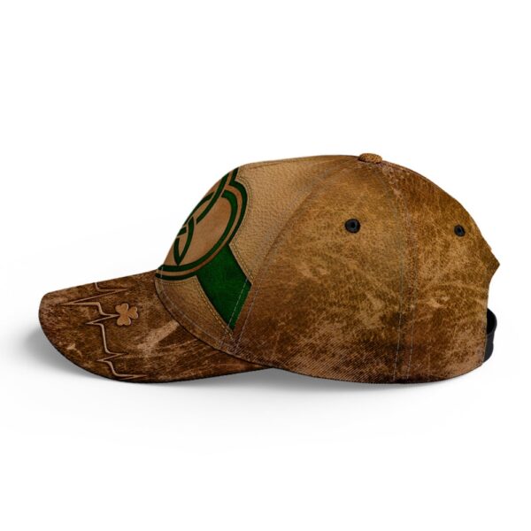St Patricks Day Baseball Cap, Triquetra Heart Leather Classic Irish Baseball Cap Sports Adjustable Hat St. Patrick’s Day Gift