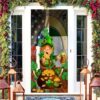 St Patricks Day Door Cover, Cute Leprechaun Happy St Patrick Day Door Cover American By Birth Irish By Choice