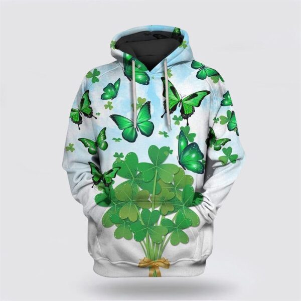 St Patricks Day Funny With Butterfly Custom Hoodie Apparel, St Patricks Day Shirts