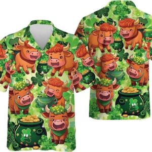 St Patricks Day Hawaiian Shirt St.patrick s Day Shamrock And Cow Pattern Aloha Hawaiian Shirt Casual Printed Beach Summer Shirt 2 by7god.jpg