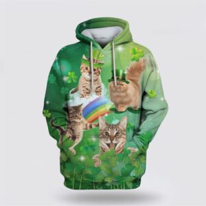 St Patricks Day Hoodie Cute Cats,…