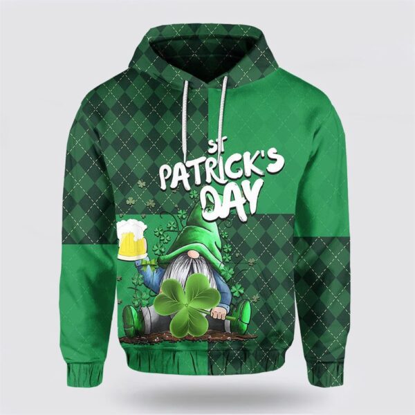 St Patricks Day Hoodie Gnome Drinking Beer, St Patricks Day Shirts