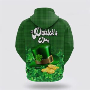 St Patricks Day Hoodie Green Leprechaun Hat With Clover Leaf No2 St Patricks Day Shirts 2 cjnifd.jpg