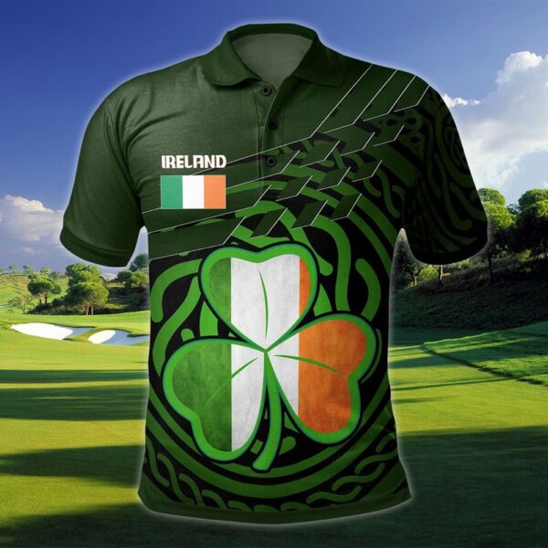 St Patricks Day Polo Shirt, Celtic Flower Wild Irish Rose Polo Shirt Ireland Polo Shirt Patrick Day Polo Shirt