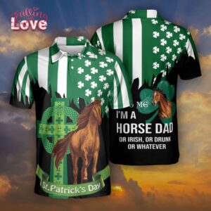 St Patricks Day Polo Shirt, Horse…