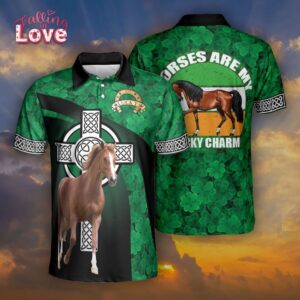 St Patricks Day Polo Shirt, Horse…