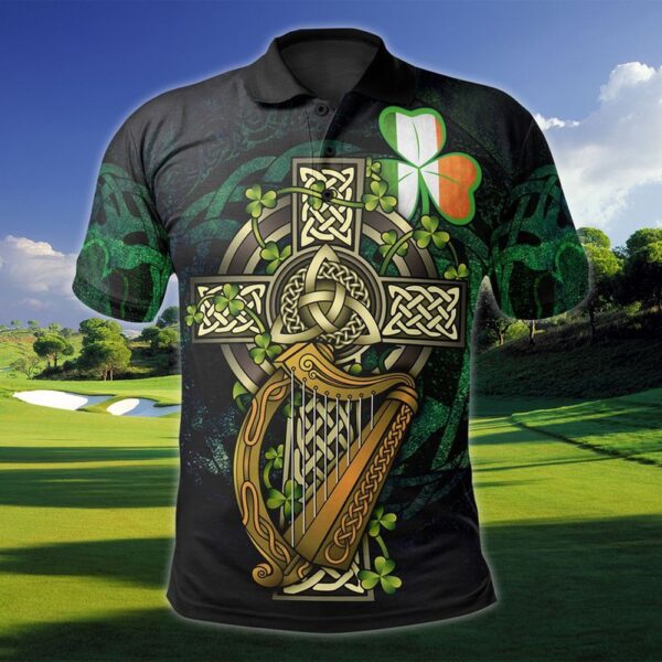 St Patricks Day Polo Shirt, St Patrick’s Day Holiday Irish Religious Polo Shirt Ireland Shamrock Polo Shirt