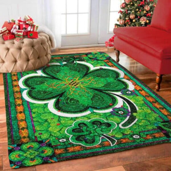 St Patricks Day Rug, Clover Irish Carpet Happy St Patrick’s Day Carpet Vintage Irish Rug Ireland Holiday Home Decoration
