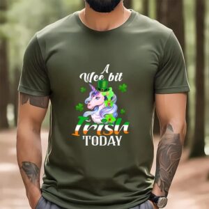St Patricks Day T Shirt A Wee Bit Irish Today Unicorn St Patrick s Day T Shirt Funny St Patricks Day Shirts 3 rgaqko.jpg