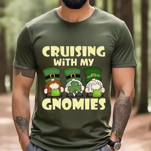 St Patricks Day T Shirt, Cruising With My Gnomies Saint Patricks Cruise Vacation T-shirt, Funny St Patricks Day Shirts
