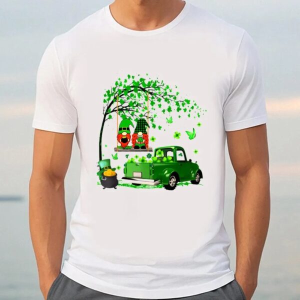 St Patricks Day T Shirt, Green Gnomes Truck Shamrock Happy Saint Patrick’s Day Shirt T-Shirt, Funny St Patricks Day Shirts