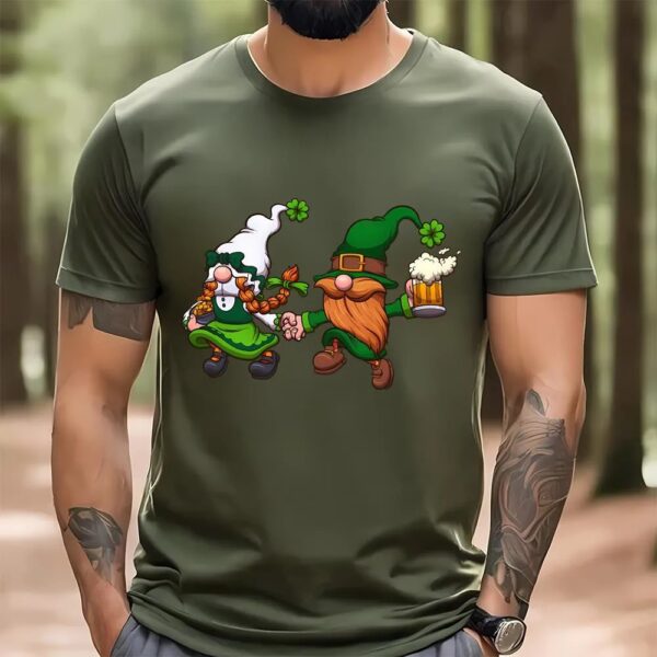 St Patricks Day T Shirt, Hopping St Patrick’s Day Gnomes T-Shirt, Funny St Patricks Day Shirts
