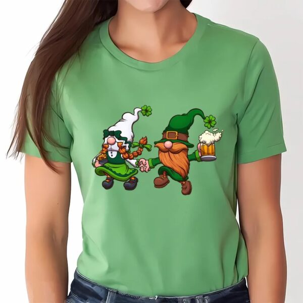 St Patricks Day T Shirt, Hopping St Patrick’s Day Gnomes T-Shirt, Funny St Patricks Day Shirts