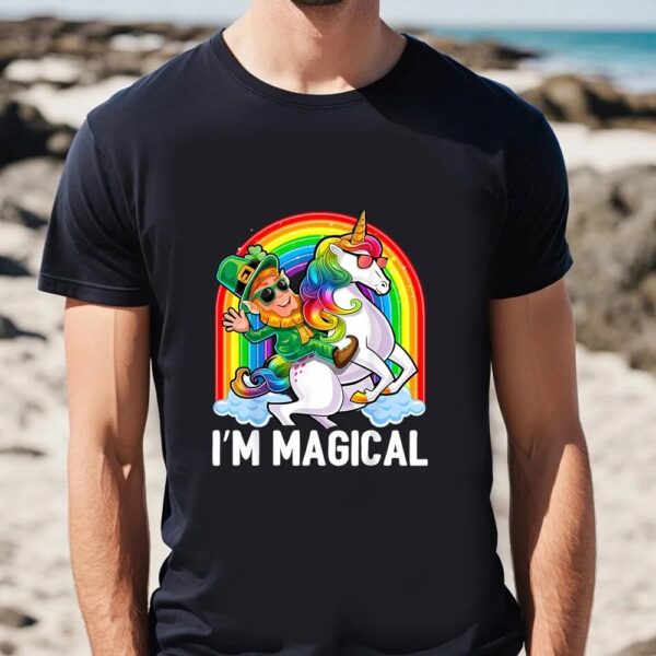 St Patricks Day T Shirt, I’m Magical St Patricks Day Unicorn Leprechaun Shirt, Funny St Patricks Day Shirts