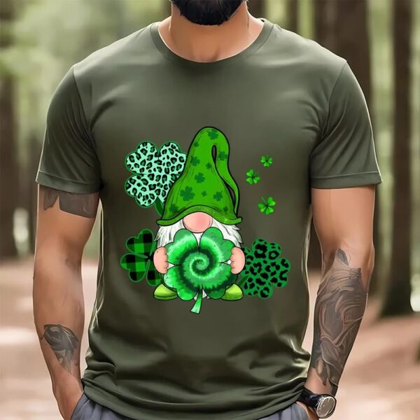 St Patricks Day T Shirt, Irish Shamrock Tie Dye Lucky Gnome Happy St Patrick’s Day T-Shirt, Funny St Patricks Day Shirts