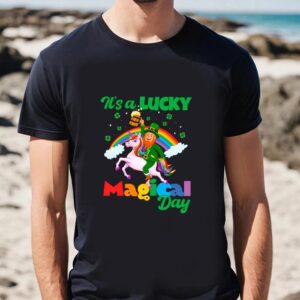 St Patricks Day T Shirt It s A Lucky Magical Day Leprechaun Unicorn Rainbow T Shirt Funny St Patricks Day Shirts 4 wfumll.jpg