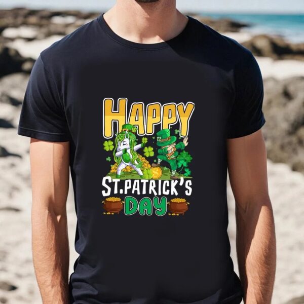 St Patricks Day T Shirt, Leprechaun Riding Unicorn Happy St Patrick’s Day Shirt, Funny St Patricks Day Shirts