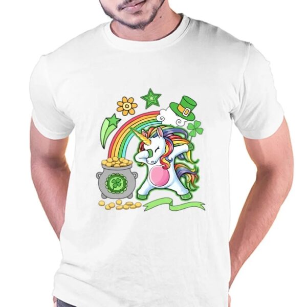 St Patricks Day T Shirt, Lepricorn Leprechaun Dabbing Unicorn Girls St Patricks Day T-Shirt, Funny St Patricks Day Shirts
