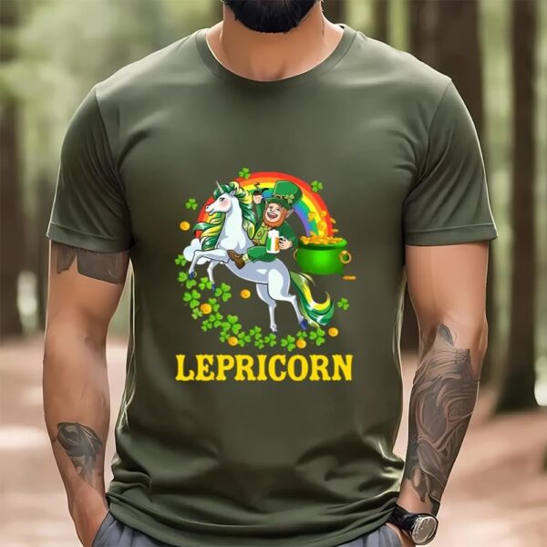 St Patricks Day T Shirt, Lepricorn Leprechaun Unicorn T shirt St Patricks Day Girls T-Shirt, Funny St Patricks Day Shirts