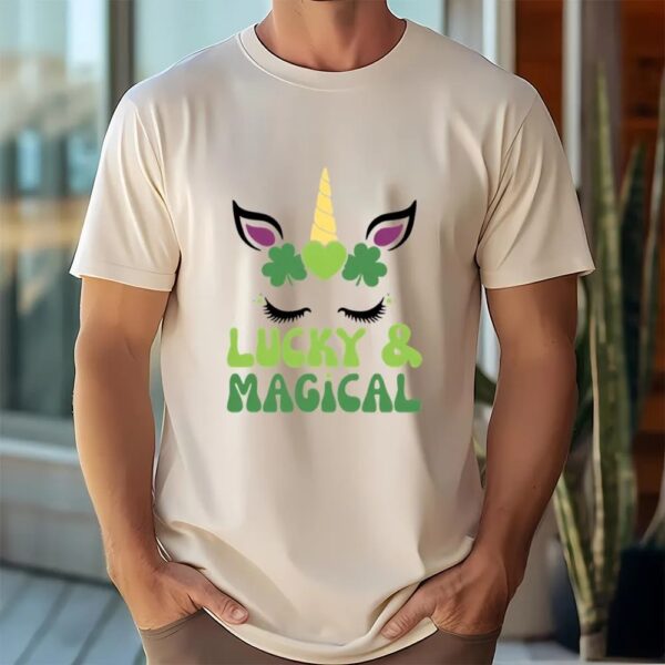 St Patricks Day T Shirt, Lucky And Magical St Patrick’s Day Unicorn T-Shirt, Funny St Patricks Day Shirts