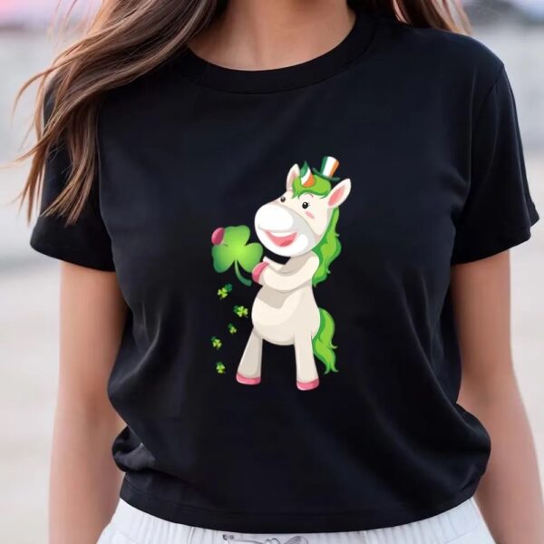 St Patricks Day T Shirt, St Patricks Day Girls Dabbing Unicorn Leprechaun Lepricorn T-Shirt, Funny St Patricks Day Shirts