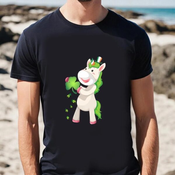 St Patricks Day T Shirt, St Patricks Day Girls Dabbing Unicorn Leprechaun Lepricorn T-Shirt, Funny St Patricks Day Shirts