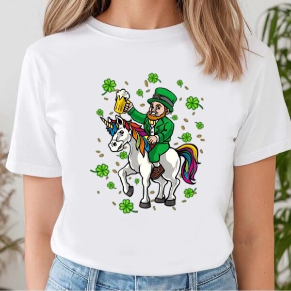 St Patricks Day T Shirt, St Patricks Day Shirt, Leprechaun Unicorn Irish T-shirt, Funny St Patricks Day Shirts