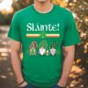 St Patricks Day T Shirt, Three Gnomes Leprechaun Irish Flag Cheers Slainte St. Patrick’s Day T-Shirt, Funny St Patricks Day Shirts