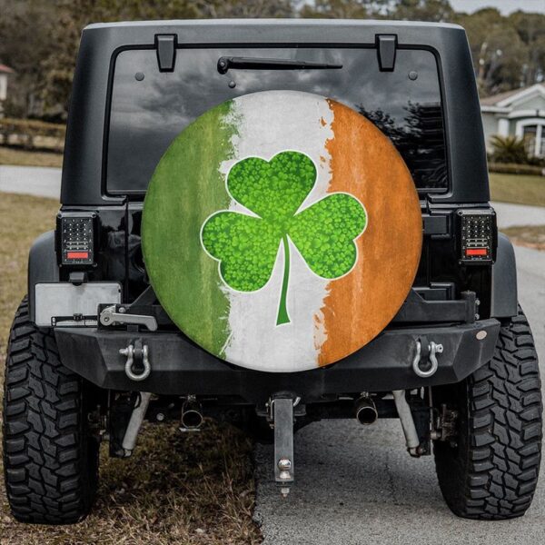 St Patricks Day Tire Cover, Irish Shamrock St Patricks Day Decoration Cute Spare Tire Cover Irish Flag Wheel Cover Irish Gifts