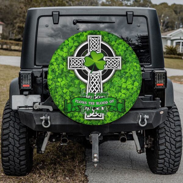 St Patricks Day Tire Cover, Irish St Patrick Day Spare Wheel Cover Blood Of Irish Rebels Protective Wheel Covers Dustproof