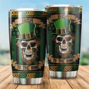 St Patricks Day Tumbler, Irish Skull…