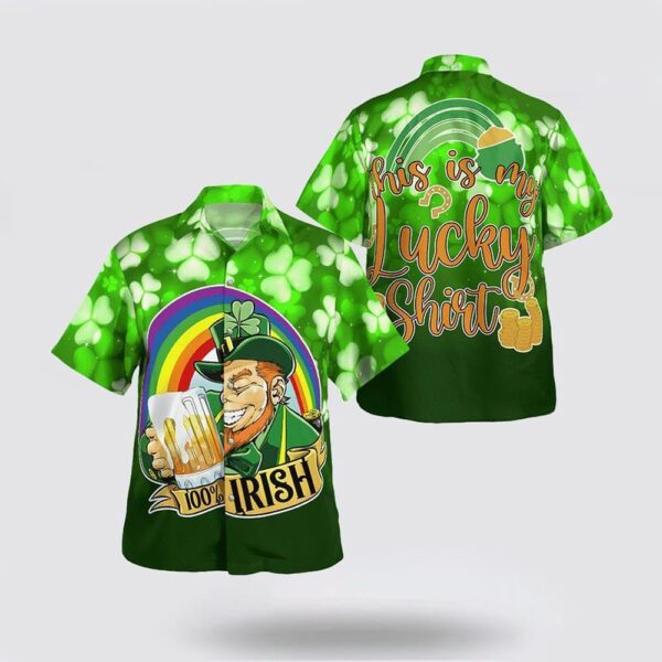 This is My Lucky Happy Patricks Day Irish Hawaiian Shirt, St Patricks Day Shirts, Shamrock Hawaiian Shirt